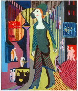 Woman Is Walking Over A Nighty Street — Ernst Ludwig Kirchner