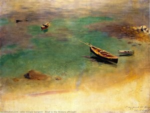 Boat In The Waters Off Capri — John Singer Sargent