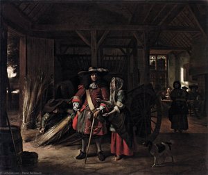 Paying The Hostess — Pieter De Hooch