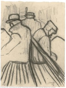 Horse-drawn Omnibus In Paris, Three Men Sitting On The Top Deck — Paula Modersohn-becker