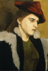 Portrait Of A Young Woman With Red Hat — Paula Modersohn-becker